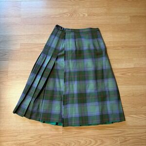 Vintage Kinloch Anderson Scotland Wool Tartan‎ Pleated Kilt Skirt